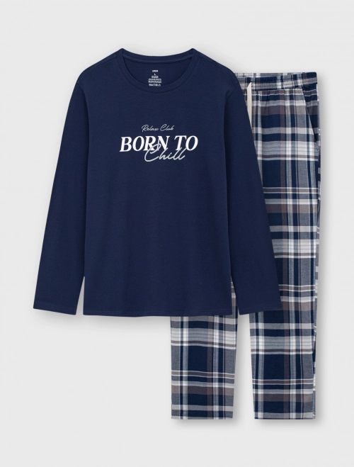 Bộ mặc nhà nam dáng suông có hình in