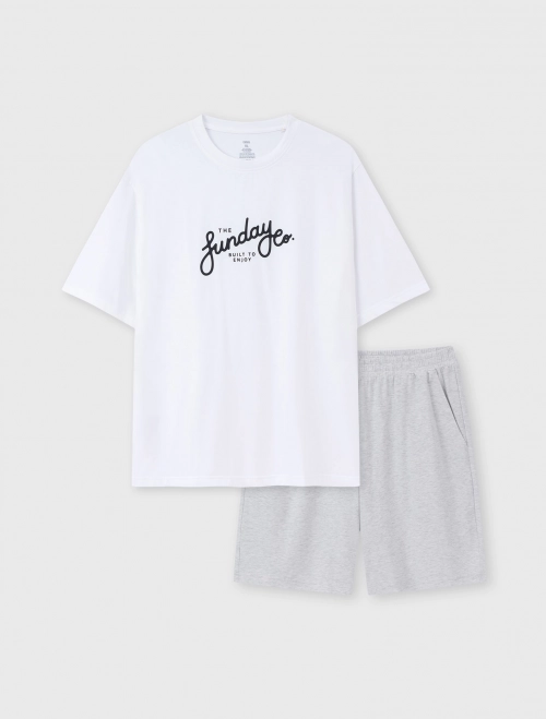 Bộ mặc nhà nam Cotton USA có hình in