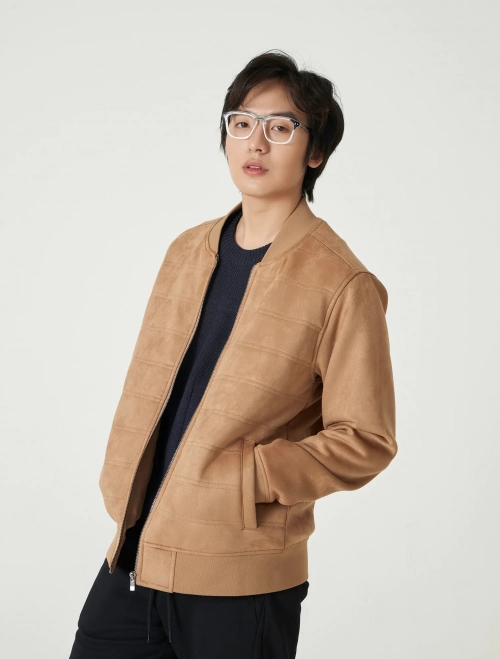 Áo khoác bomber nam da lộn