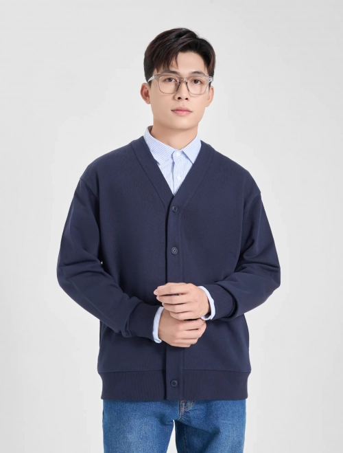 Áo cardigan nỉ nam