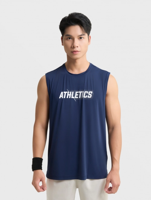 Áo sát nách active nam hình in