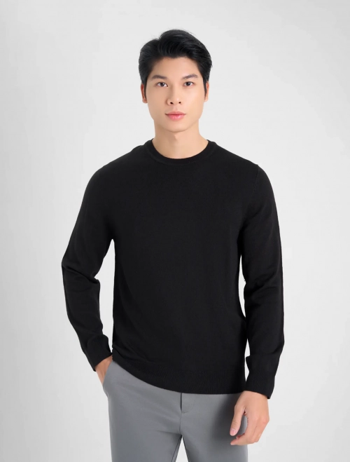 Áo len nam cổ tròn