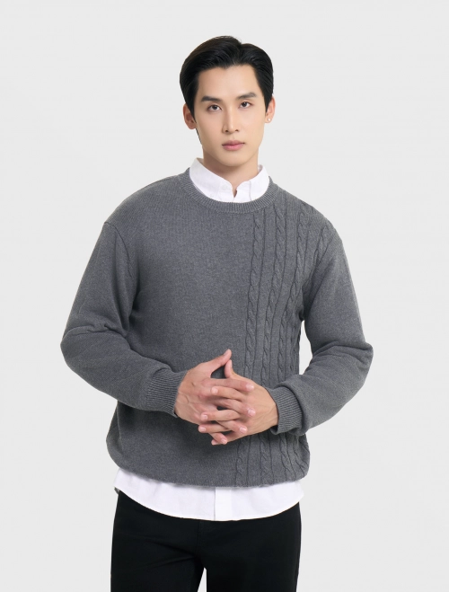 Áo len nam cotton dáng suông