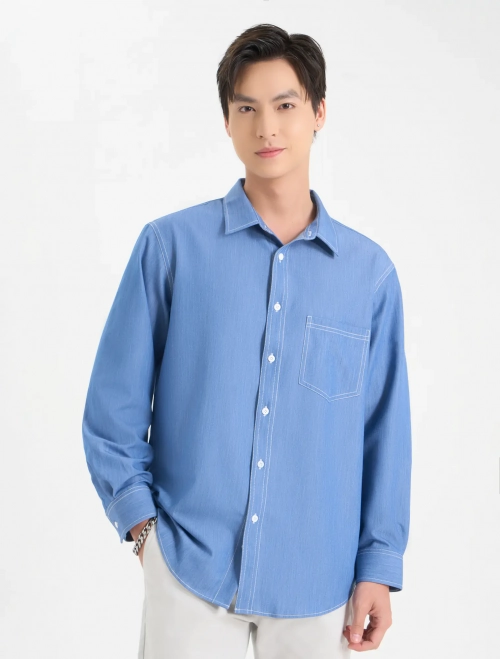 Áo sơ mi nam dài tay dáng suông