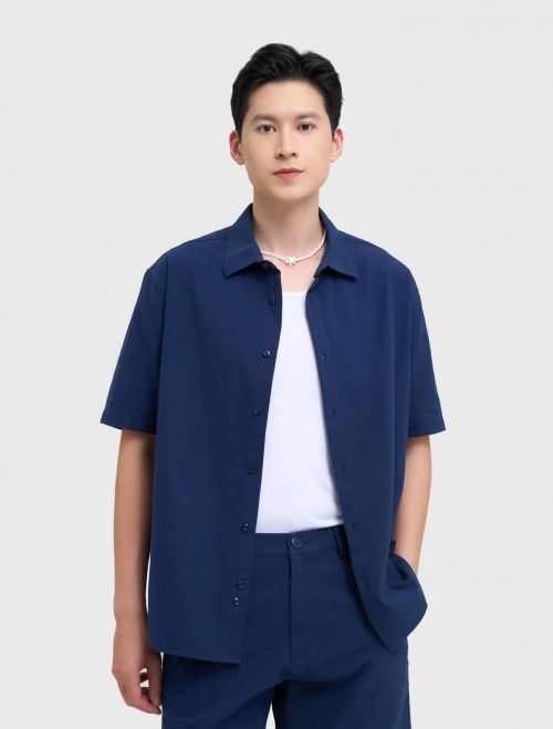 Áo sơ mi nam cộc tay họa tiết