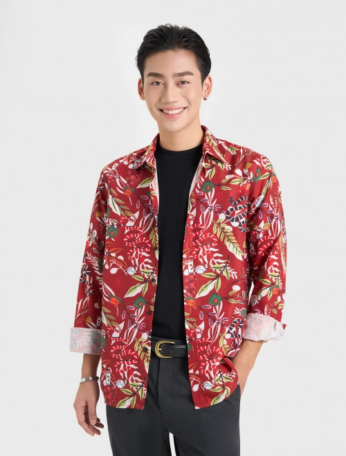 Áo sơ mi hoạ tiết nam