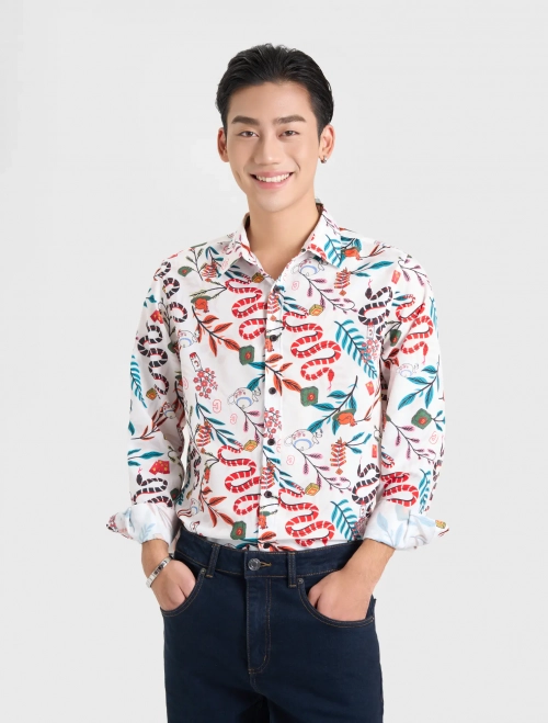 Áo sơ mi hoạ tiết nam