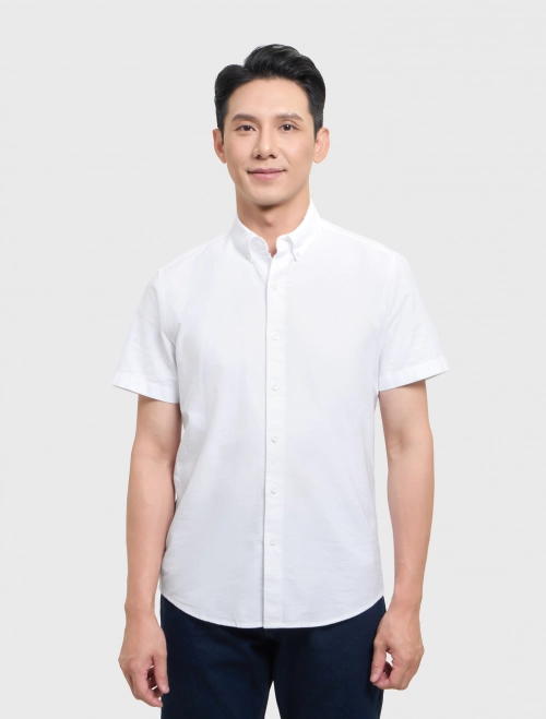 Áo sơ mi nam cotton basic dáng ôm