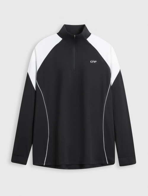 Áo phông nam dài tay cổ lửng kéo khóa | Wicking - Stretch