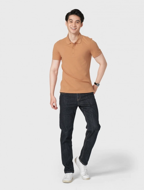 Áo polo nam bo cổ và tay dáng basic
