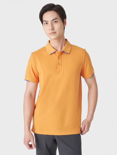 Áo polo nam phối bo cổ và bo tay kẻ