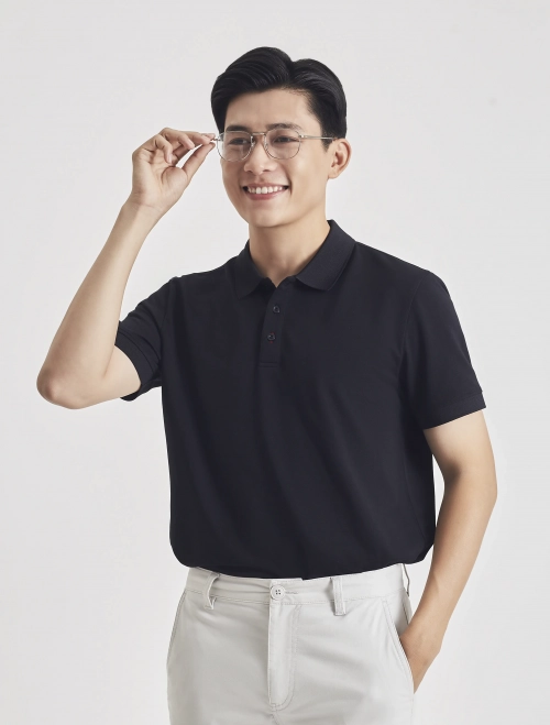 Áo polo nam basic dáng suông