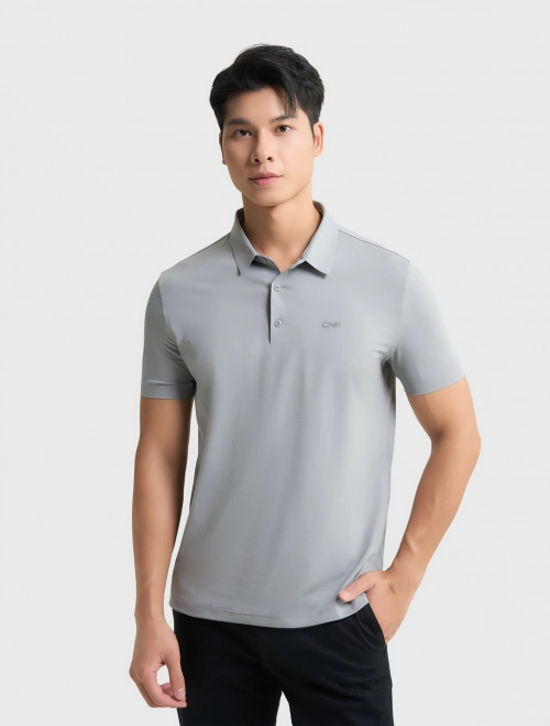 Áo polo nam basic có kẻ viền đứng phom