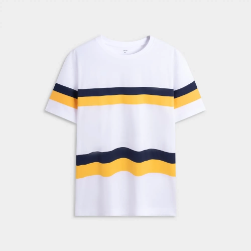 Áo phông nam cotton USA phối khoang màu