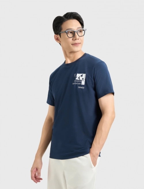 Áo phông nam dáng suông có hình in