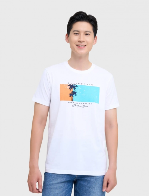 Áo phông nam dáng suông có hình in