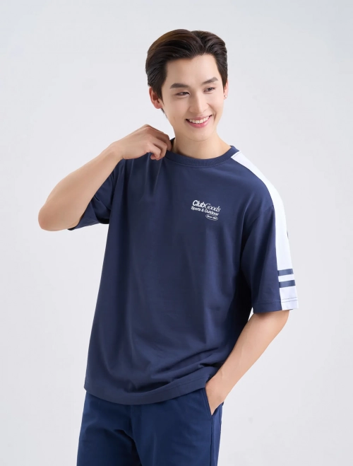 Áo phông nam cotton USA dáng rộng có hình in