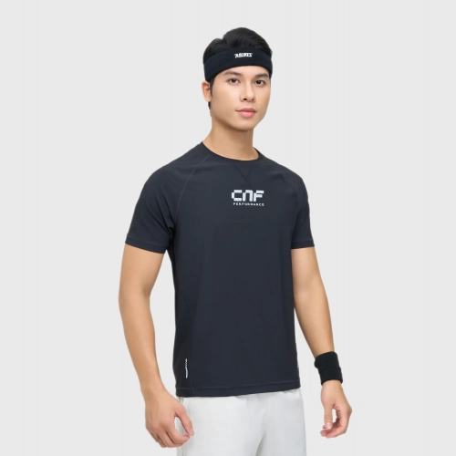 Áo phông active nam cổ tròn tay áo hình in tay áo