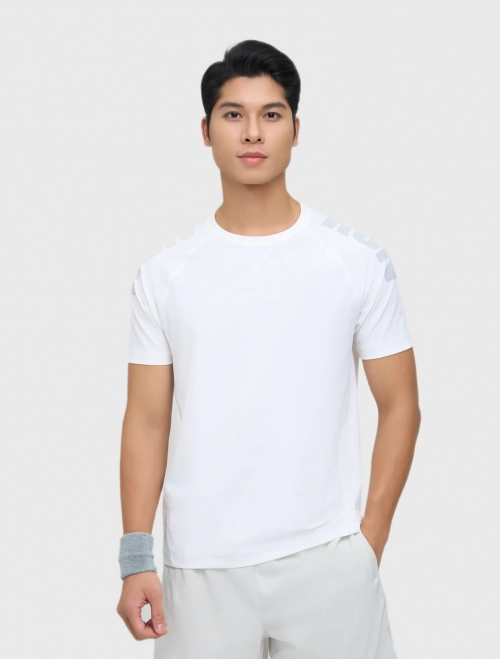 Áo phông active nam cổ tròn tay áo hình in tay áo