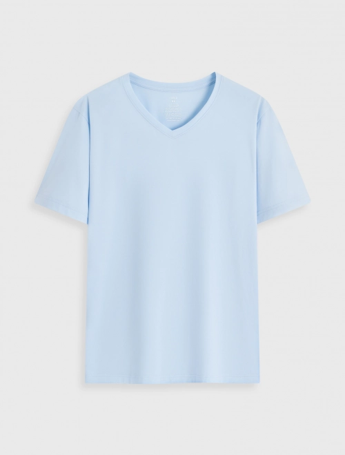 Áo phông nam Cotton USA basic cổ tim