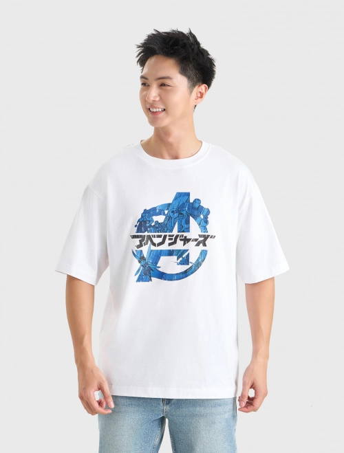 Áo phông nam Cotton USA in hình Marvel
