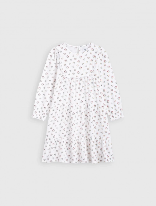 Váy liền bé gái cotton in họa tiết dáng babydoll