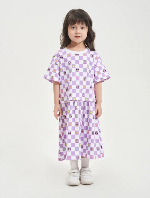 Váy liền bé gái cotton in hình Mickey & Friends