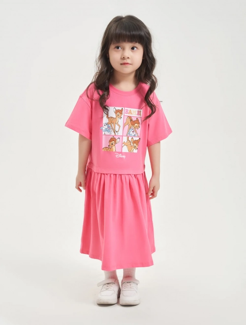 Váy liền bé gái cotton in hình Mickey & Friends