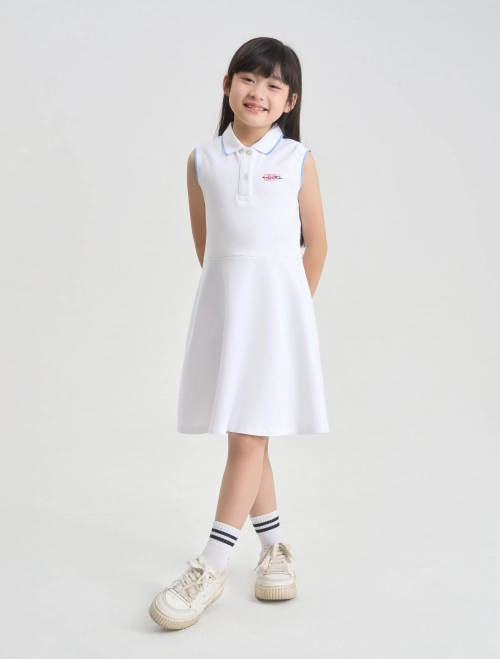 Váy liền bé gái cổ bẻ dáng xòe