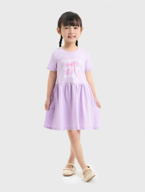 Váy liền bé gái cotton USA có hình in