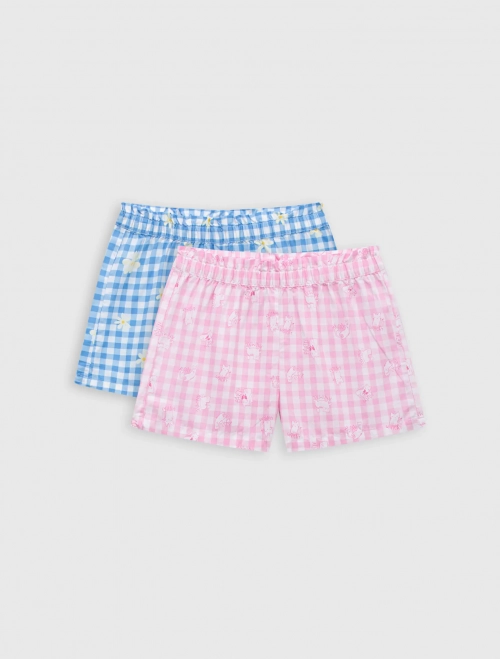 Combo 2 quần mặc nhà bé gái cạp nhún chun in họa tiết