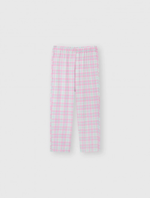 Quần mặc nhà bé gái hoạ tiết kẻ