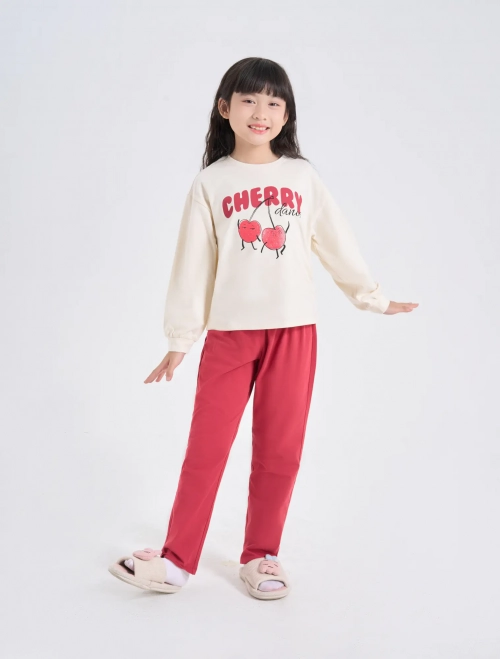 Bộ mặc nhà bé gái dài tay quần dài có hình in