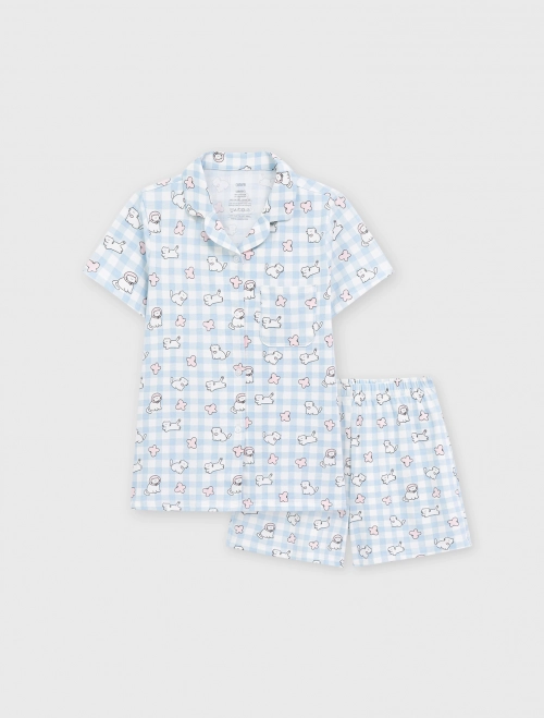 Bộ pyjama bé gái có hình in