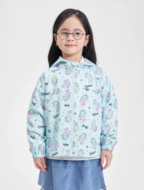 Áo khoác gió bé gái 2 lớp có lót nỉ