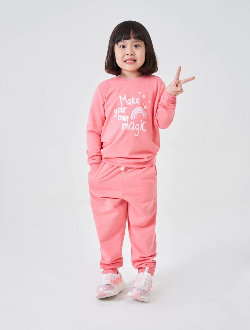 Bộ quần áo nỉ bé gái áo dài tay quần dài