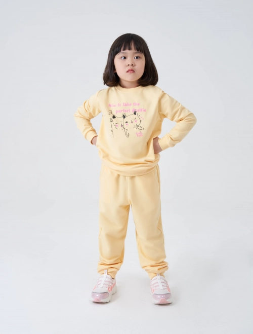 Bộ quần áo nỉ bé gái áo dài tay quần dài