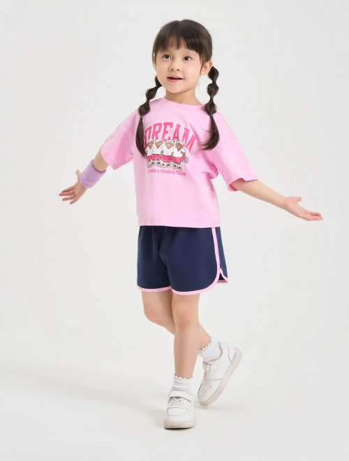 Bộ quần áo bé gái cotton USA cộc tay quần soóc