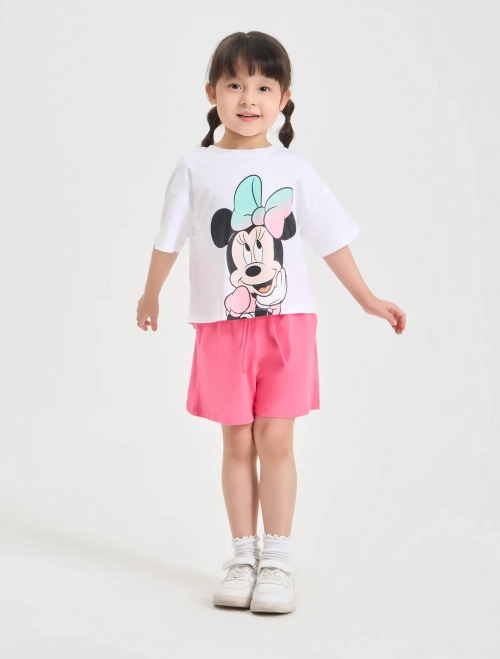 Bộ quần áo bé gái cộc tay quần soóc in Minnie