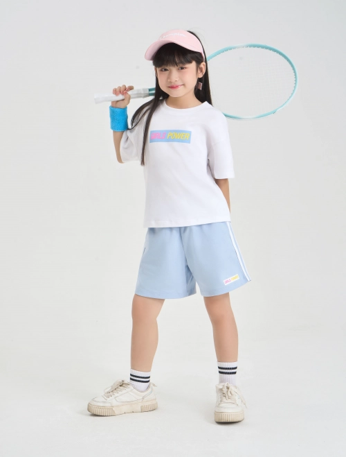 Bộ quần áo bé gái cộc tay quần soóc dáng rộng