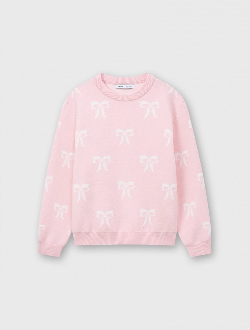 Áo len bé gái có họa tiết