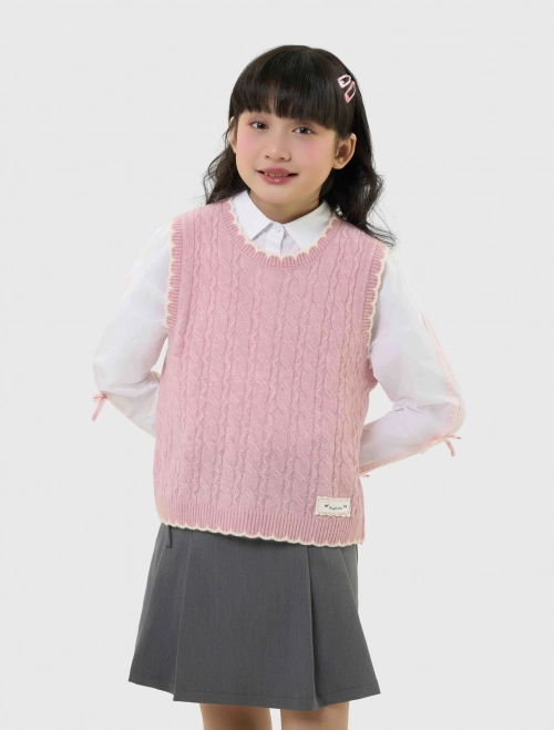 Áo len gilet bé gái