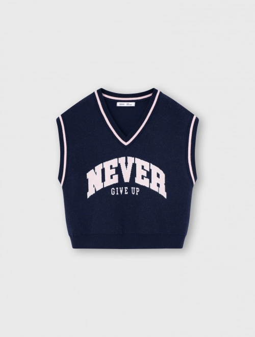 Áo len gilet bé gái