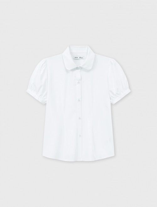 Áo sơ mi bé gái chiết ly tay bồng