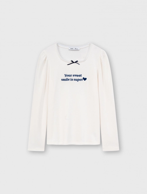 Áo phông dài tay bé gái có hình in