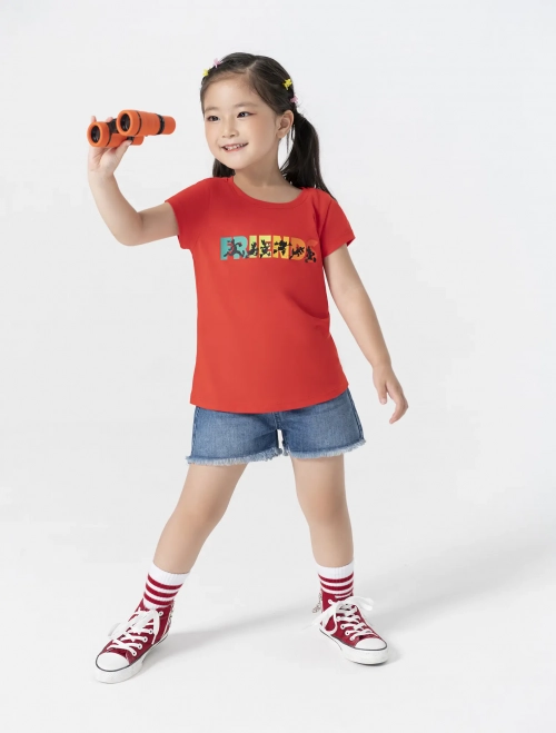 Áo phông bé gái cotton có hình in Mickey