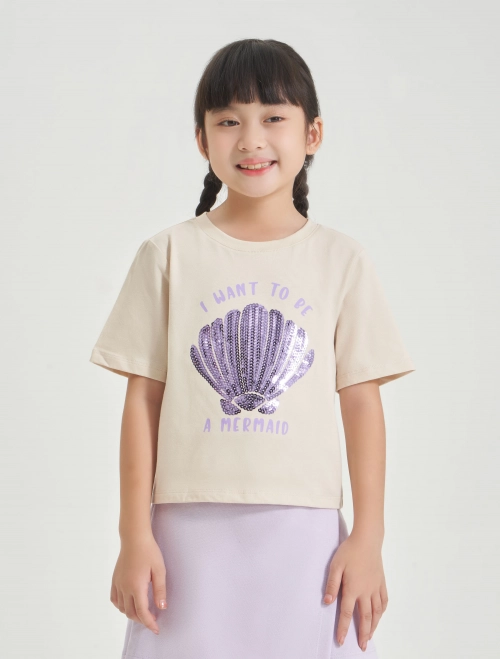Áo phông bé gái cotton USA có hình in