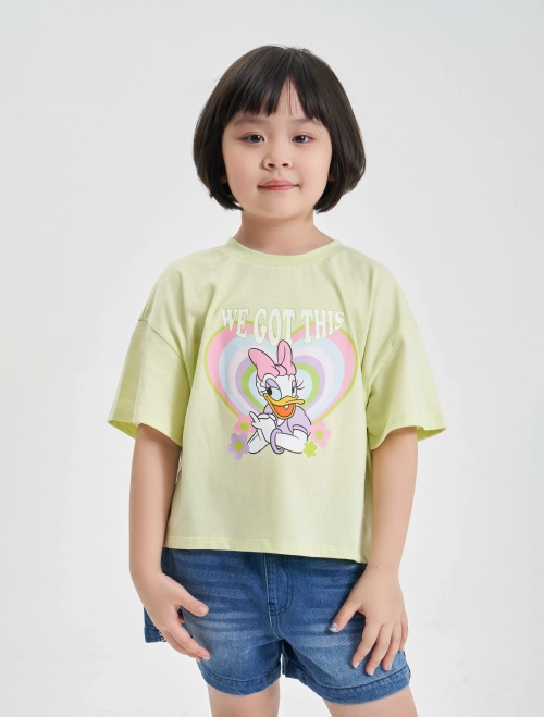 Áo phông bé gái cotton USA in hình Mickey & Friends