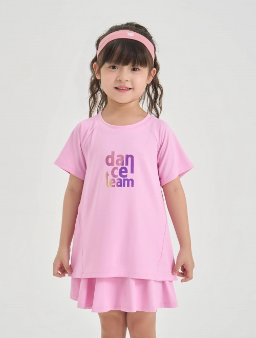 Áo phông active bé gái có hình in