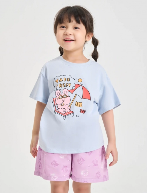 Áo phông bé gái cotton USA có hình in